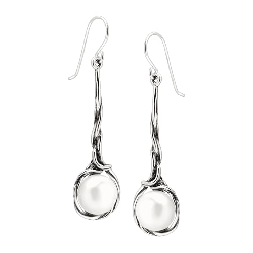 Silpada 'Intertwining Vines' 10.5-11 mm Freshwater Cultured Pearl Twisted Drop Earrings in Sterling Silver2