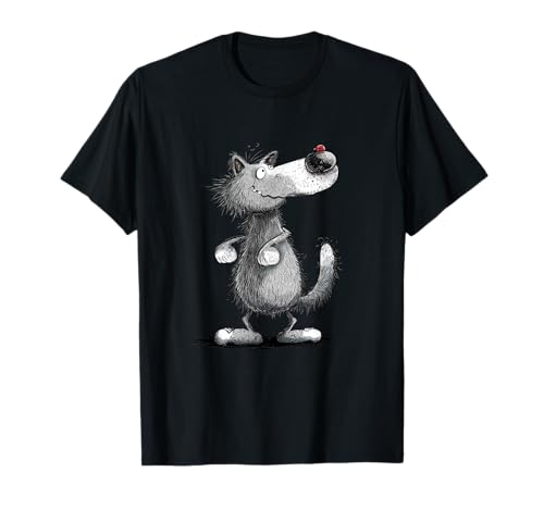 Lustiges Grauer Wolf Design I Wölflein Wildtier Natur Wölfe T-Shirt