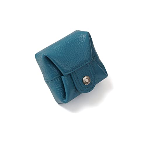 Image of Cockatoo Genuine Leather Coin Pouch Change Holder, Mini Snap Pocket Wallet for Men Women (Azure, Large)