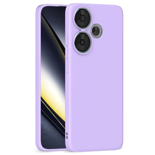 Image of Outlouders Back Cover for Poco F6 5G | Camera Protection | Durable Soft Matte Silicone Bumper Case (Purple)