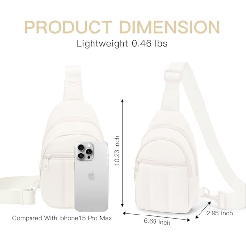 Image of Viverte Quilted Puffer Crossbody Bags for Women Small Puffy Sling Bag Lightweight Cross Body Bubble Purse Shoulder Bag for Travel (Cream White)