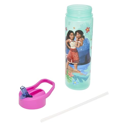 Disney Moana 2 600ml PP Kids Water Bottles with Straw by Polar Gear Gifts for Girls -Moana Gifts - BPA - Free - Girls and Boys