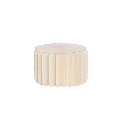 ALZATINA alzata colonna in carta 180gr. - colore Avorio - 15x10cm - con piano d'appoggio in plastica trasparente - ideale per decoro addobbo tavolo - Piano, alzata per torta dolci, e decorazioni