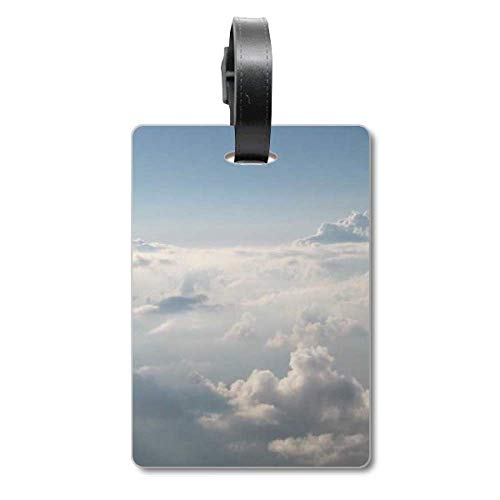 Étiquette à bagages motif nuages bleus anti-perte pour valise et sac de voyage