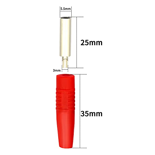 10 pares adaptadores banana 4mm con funda aislante miniatura 3