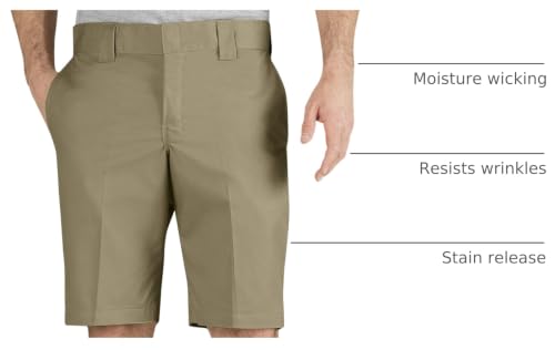 Dickies Men’s 11-Inch Slim Fit Stretch Work Shorts – Lightweight Uniform Shorts for Men with Flat Front Utility Design, Desert Sand, 31 US - image 3