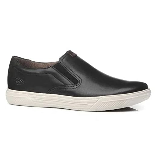 Sapatênis Masculino Slip On Couro Preto Pegada 110402-04