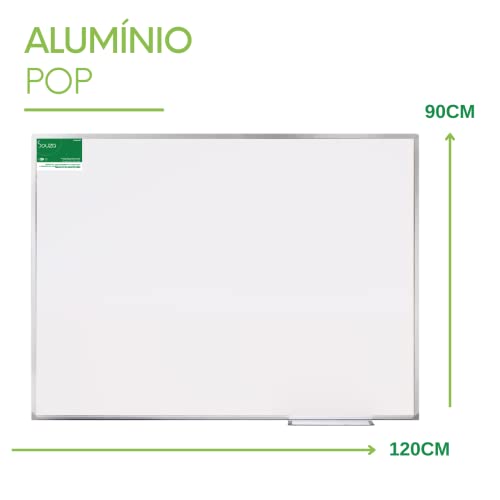 Lousa Quadro Branco Moldura De Aluminio 120x90 Cm + 4 Marcadores e 1 Apagador