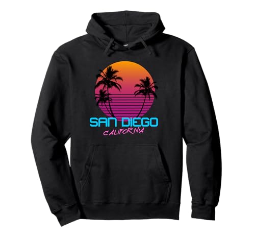 OC Surf Style San Diego California Retro 80s Black Unisex-Adults Classic Hoodie