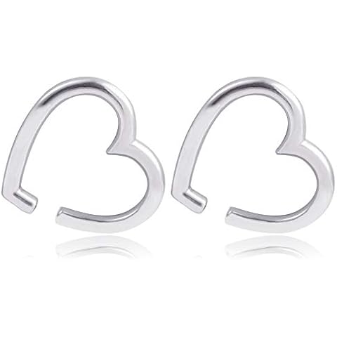 Casvort 2PCS Heart/Moon/Oval Ear Weight Hangers 316L Stainless Steel Ear Gauges Piercing Tunnels Body Jewelry Pair Selling Cover