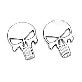 2PCS/Set Skull Punisher Emblem Adornment Stickers (3D Design, Metal Material) – Cool Chrome Decals for Luggage, Laptops, Cars, Motorcycles, Trucks, Vehicles, and Other Accessories