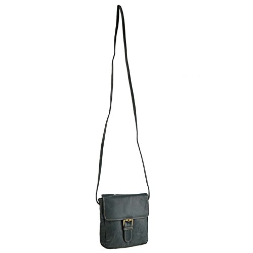Sac bandoulière bleu pétrole et marron idéal pour le bureau