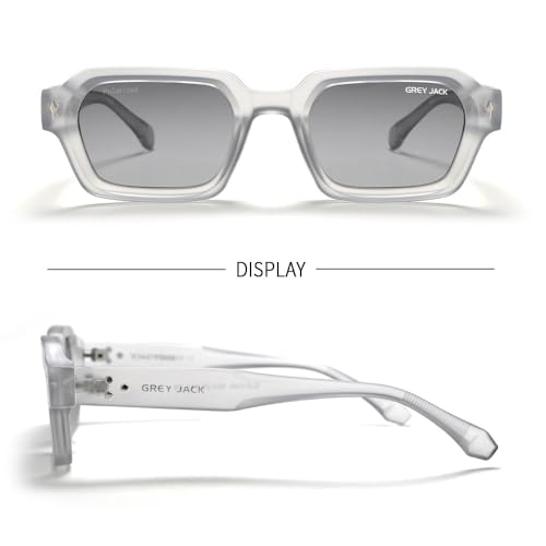 Image of grey jack TR90 Rectangle Polarized Sunglasses for Men Women,Stylish Full Rim Eyewear for UV Protection 21040