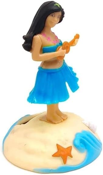 Blue Ornament Car Decor Shaking Head Doll Dancing Hula Girl Solar Powered Hula Girl Solar Dancing Girl Swinging Hawaiian Girl Solar Swinging Doll Decoration