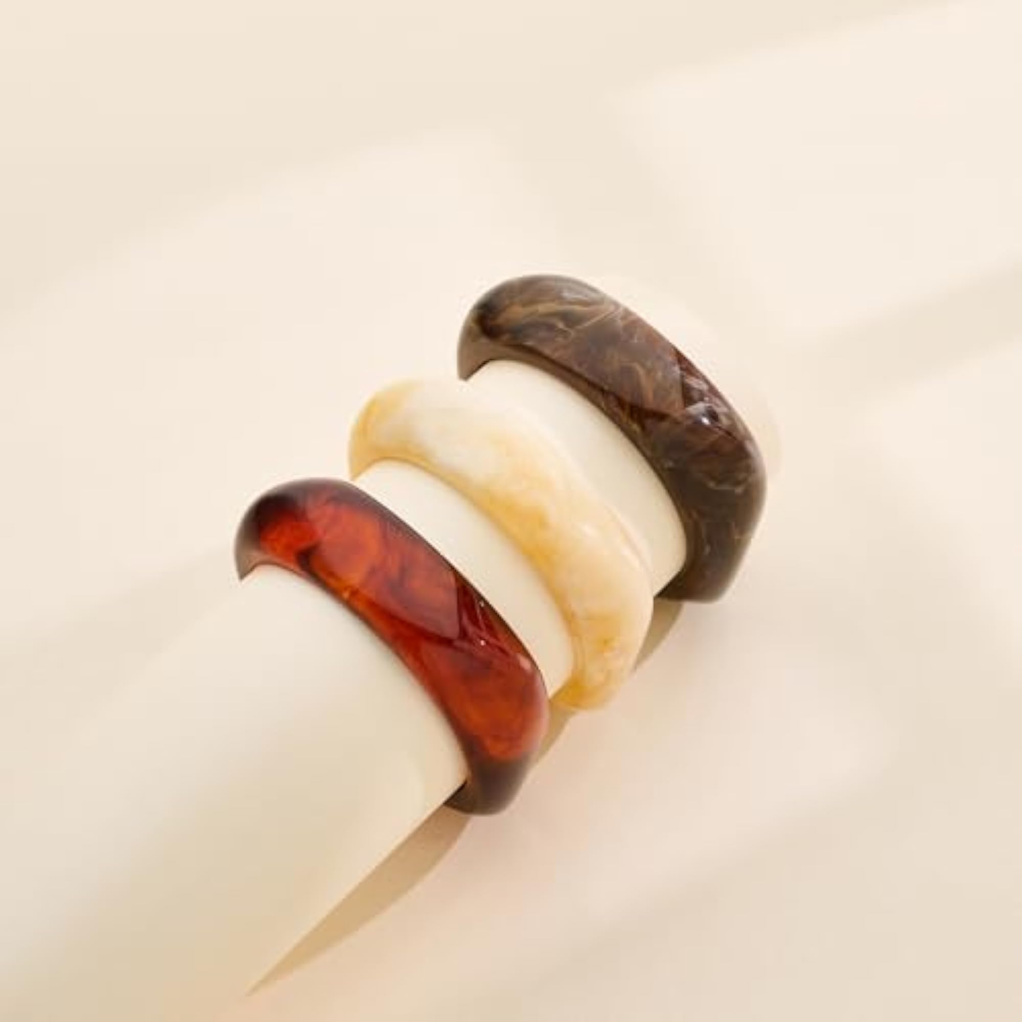 3PCS Chunky Acrylic Resin Bangle Bracelet Set