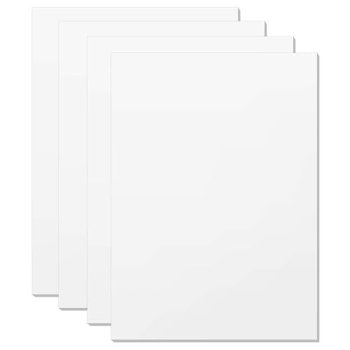 Image of SINJEUN 4 Pack 11.4 x 16.5 Inch White Acrylic Sheet, 1 /8 Inch Thick Acrylic Plexiglass Board, Plexiglass Panels for Craft, Signs, Painting, Photography Background, Display Stand