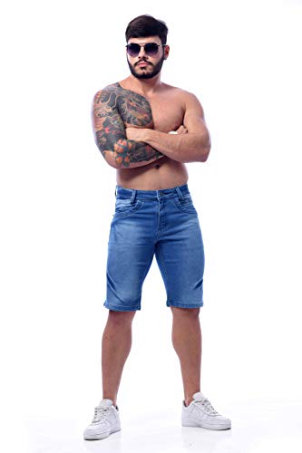 Bermudas Jeans Slim Com Lycra Azul Claro Originais - Zaretã (46)