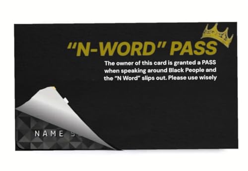 4 Pcs N-Word Pass Card Wrap Skin, Any Rectangle Shaped Card (ID Card, Credit Debit Card etc) Multiple Sizes to Fit Any Rectangle Card Including Small and Large Chips Decal