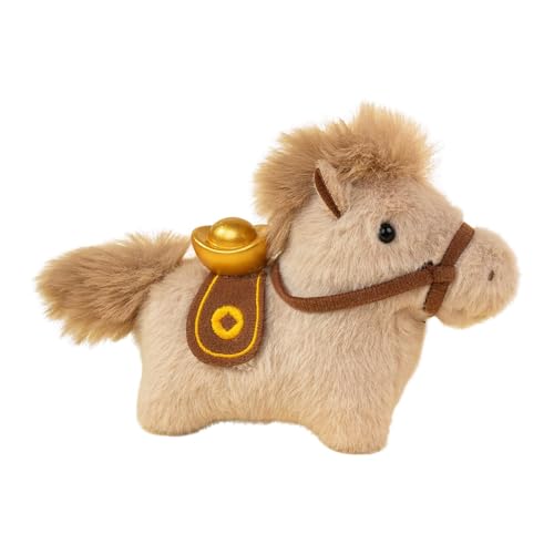 Porte-clés cheval en peluche brun pour sac à main