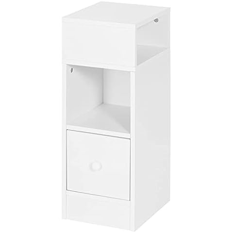 EUGAD Nachttisch schmal mit 2 offenen Ablagen 1 Schublade Cover