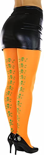 Image of ToBeInStyle Women's Skull Crossbones Skeleton Pirate Symbol Hosiery Tights & Thigh High Stockings