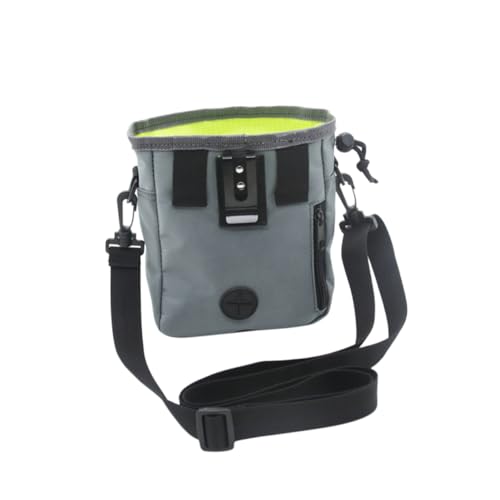 Balacoo Pet Food Carrier Portable Training Fanny Pack Large Capacity Snack Bag for Cats Dogs Practical Drawstring Closure Grey