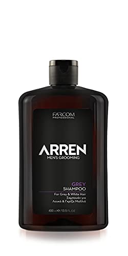 FARCOM Serie ARREN Men's Grooming Grey Champú   400 ml, champú para hombres para cabellos grises, champú para el cuidado del cabello gris