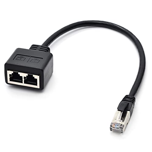 Cable divisor RJ45 1 a 2, Y Lan Splitter Y Lan Cable Distribuidor Lan Ethernet Splitter para Cat5 Cat5e Cat6 Cat7 Cover