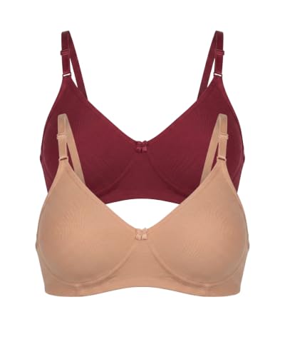Image of Brida Monica Women's Seamless T-Shirt Bra with Transparent Straps | Full Coverage | Soft Cotton Blend | Non-Padded & Wire-Free