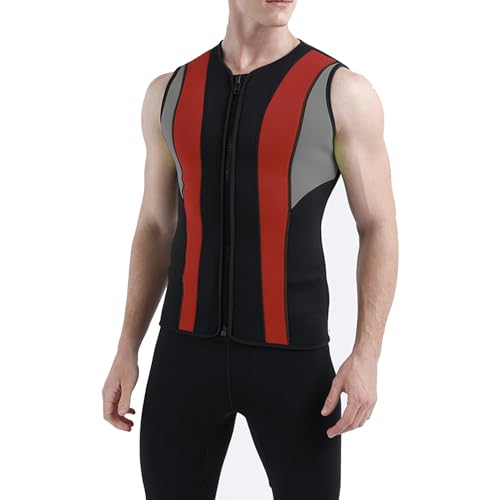 Chaleco de traje de neopreno para hombre, 3mm sin mangas con cremallera frontal, para natación, buceo y surf (A_XX-Large) miniatura 1
