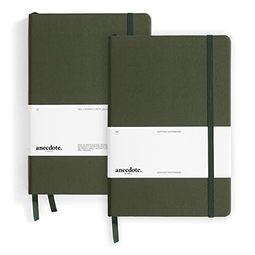 The Anecdote Daily Planner 2021-2022 – With The Anecdote Dotted Journal Notebook. Hard Cover, Dotted (Bullet), Thick 100 Gsm Paper (200 Pages), A5 Size: 8.3 Inches X 5.4 Inches. #TOP26