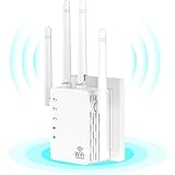 1200Mbps Dual Band 2.4&5GHz WiFi Extender, WiFi Extender Signal Booster for Home Cover up to 12880 sq. ft & 105 Devices, 1-Tap Setup, Supports Ethernet Port