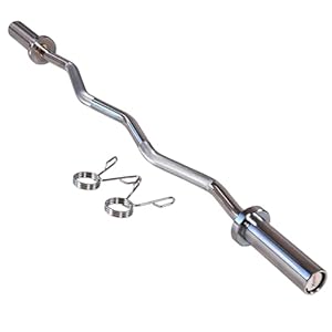 Barbell Olympic Bars | Multiple options Curl Bar EZ Bar Strength Training Bar Weight Bar Threaded Chrome Barbell Bar for Weightlifting, Hip Thrusts, Squats and Lunges