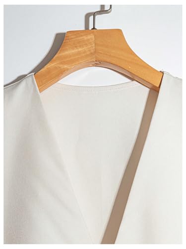 GORGLITTER Women's Double Button Sleeveless Blazers Vest Top Tie Back Suit Vest Wrap V Neck Dressy Office Waistcoat3