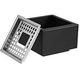 Queeninget ステンレススチール製スクエア卓上灰皿、灰の飛散を防ぐ防風設計、深底デザイン、ホテル、家庭、屋内、屋外に最適 [並行輸入品]