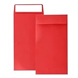 Red 100 Pack Cash Envelopes 3.5 x 6.5 inch,Coin Self Seal Envelopes For Savings plan,Money Envelopes for Cash,coin,Check and Small itemsCredit Card,Seed,