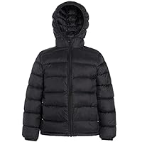 CECORC Winter Coats for Kids with Hoods (Padded) Light Puffer Jacket for Outdoor, Black, XL (12)