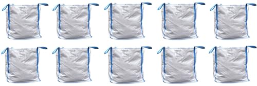 10 Stück Big Bag 90x90x90 cm mit 4 Schlaufen, B teurobrecher, 5000 KG Bruchlast - Tragfähigkeit 1000kg - BigBag - ohne Inhalt