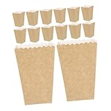 Mikinona 24 piezas Caja de Palomitas de Papel Kraft para Fiestas Unidades de Contenedores Desechables para Snacks Pollo Frito y Cumpleaños Diseño Ligero y Fácil de Transportar