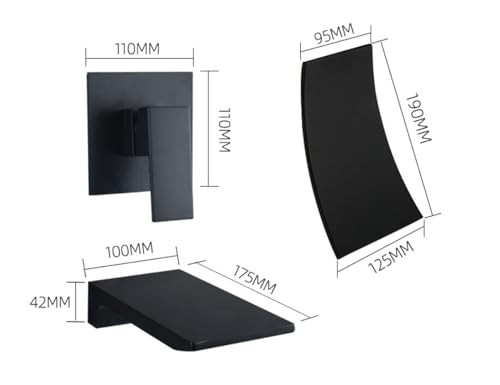 Robinet cascade dissimulé en cuivre pur noir mat pour lavabo chic