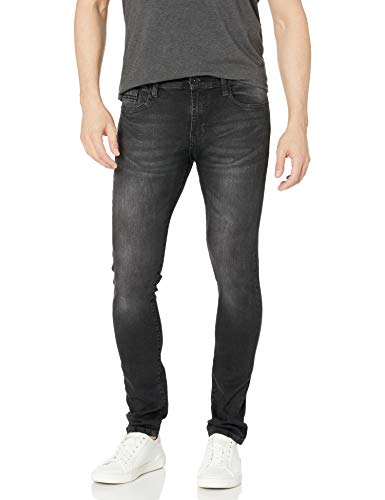 Southpole Men's 9181 Super Skinny Tech Stretch Denim Pants, Black Tint Signature, 32x30