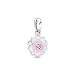 PANDORA Magnolia Bloom Dangle Charm, Sterling Silver, Pale Cerise Enamel & Pink Cubic Zirconia, One Size