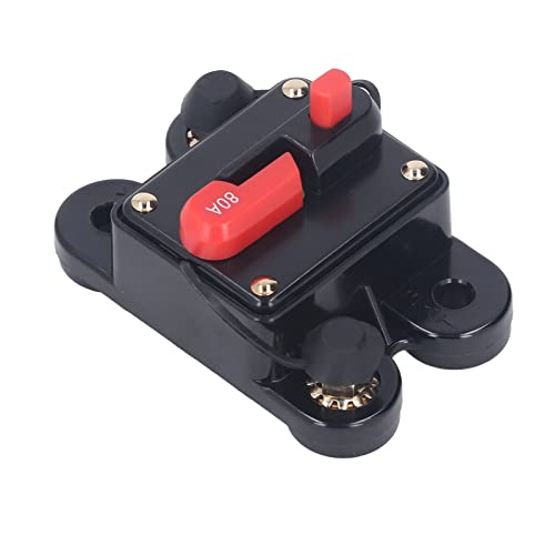 Okuyonic Circuit Breaker, Circuit Breaker Switch Overcurrent Protection Easy Installation Quick Response Dc 12‑48V Repeated Use 1/4In For Audio System(80A) #TOP20