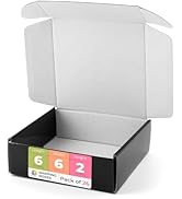 Mat Board Center, 6x6x2 Shipping Black Box, Waterproof Mailer Sturdy Box for Small Business Maili...