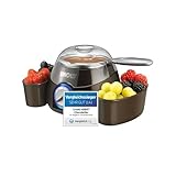 Unold 48667 Chocolatier, Schokobrunnen, Schokofondue Inkl. 6 Gießformen, 25 W, 2 Heizstufen, zum Schmelzen von Kuvertüre, Pralinenherstellung, Warmhalten (braun/silber)
