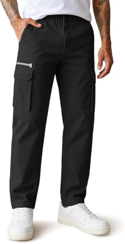 Image of CB-COLEBROOK Men Mid Rise Cargo || Cargo Pants Cotton || Relaxed Fit Elastic Waist || Loose Fit || Casual Pants || Cargos Pant with 7 Pockets (Cargo-48-54)