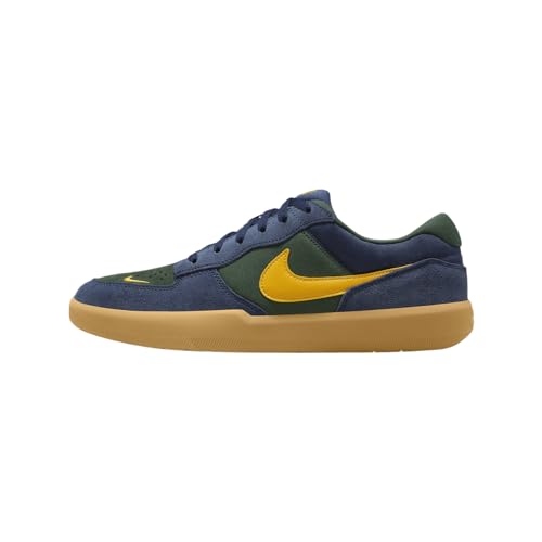 Nike SB Force 58 Skate Shoes (DV5477-402, Midnight Navy/Fir/Gum Light Brown/University Gold) Size 8