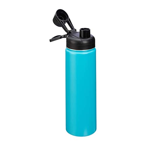 Amazon Basics Stainless Steel Insulated Water Bottle With Spout Lid – 20-Ounce, Teal #TOP2