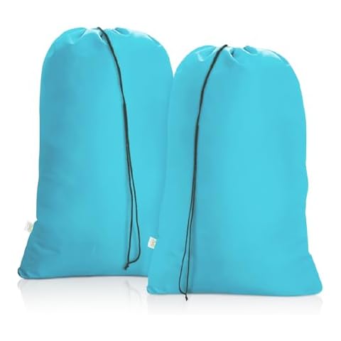 OTraki Extra Large Laundry Bag 2 Pack Laundry Basket Laundry Hamper Liner Dirty Clothes Bag 45 x 28 Inch Heavy Duty Laundry Bag XL Big Drawstring bag for Home Dorm Hotel Travel Camp Turquoise Blue Cover