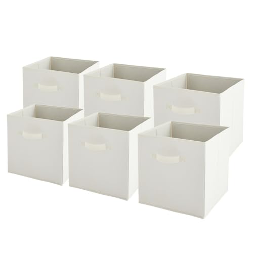 Panier de rangement blanc 27x27x27 pour meuble cube et étagère de chambre - 2